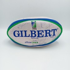 Gilbert Signed Rugby Ball 1999 Green White Blue FLT30-TT