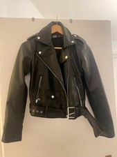 Zara Black Faux Leather Biker