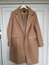 New Look Ladies Single Breasted Camel Coloured Coat Size 10