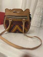 Moroccan leather Women Tote Bag with Kilim  Rustic Boho style (3)