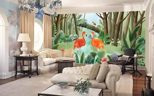 Orange flamingo n07824 - 3d,