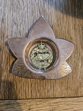 Tank Corps Brass Army Badge Inset In Copper Leaf Embossed With France