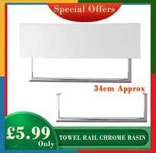 TOWEL RAIL CHROME   BASIN   34 cm approx BATH STORE 