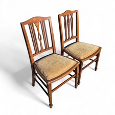 Pair of Edwardian Mahogany Chairs – Antique Dining, Occasional, Bedroom Seating