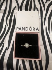 Authentic Pandora S925 Ale silver March Birthstone aquamarine ring size 50