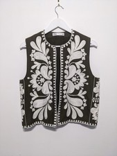 Zara Khaki Embroidered Gilet