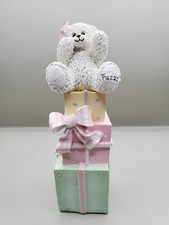 7" "Fuzzi" Teddy Bear On Top Of Gift Boxes Figurine