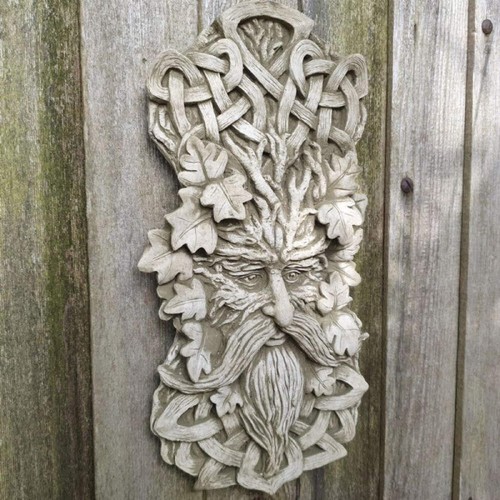 Stone cast large leaf greenman - large,