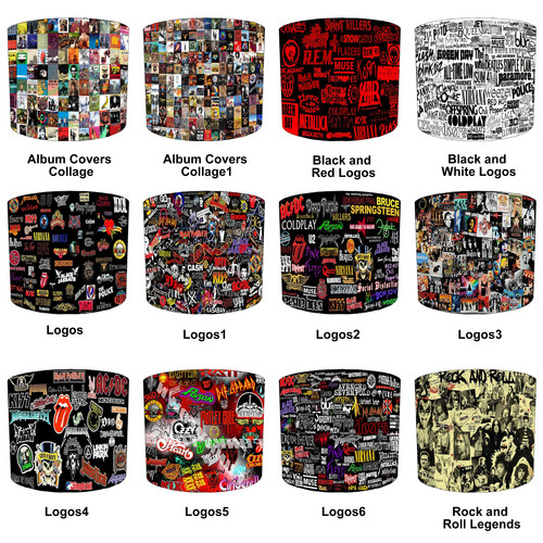 Rock bands music - collage, table
