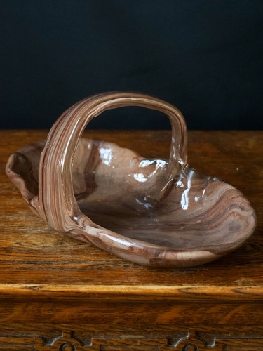 Vintage hand blown brown beige - blown,