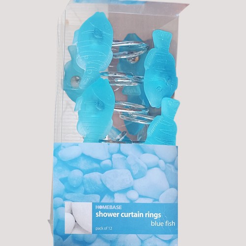 Homebase blue fish shower - fish,
