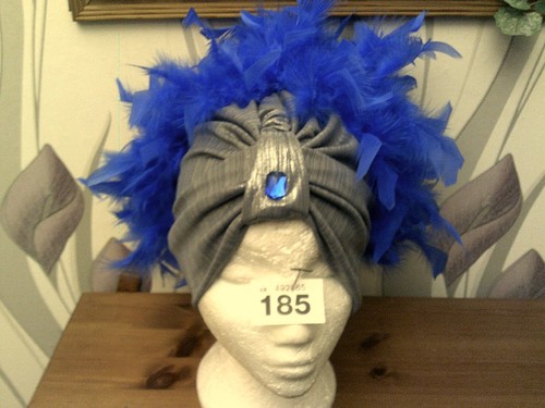 Silver grey turban with - silver,