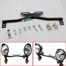 Black Motorcycle Passing Lamp Spot Light Bar Bracket For Honda Cruiser Kawasaki