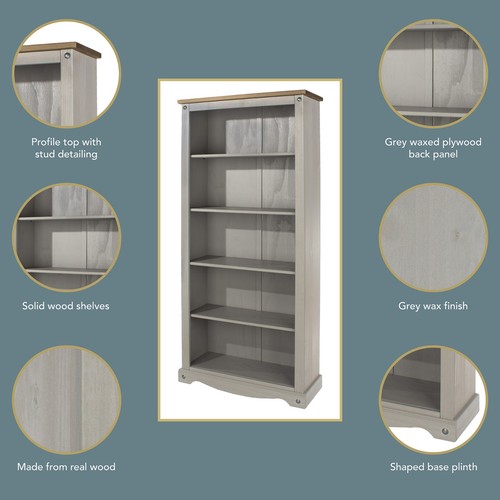 Corona tall bookcase - bookcase,, antique