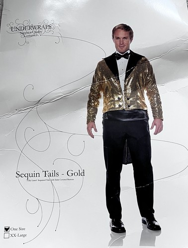 Men gold sequin tailcoat - gold,