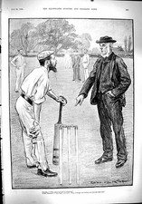 Old Print 1900 Sport Cricket