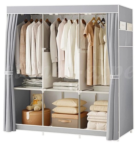Large fabric canvas wardrobe - large,