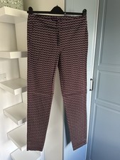 Pre-takeover Long Tall Sally burgundy diamond print trousers UK10/36 Leg