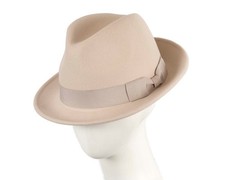 Beige mens felt fedora jazz