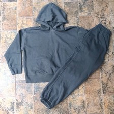 Zara Hoodie Tracksuit Set, Grey, Size Medium 