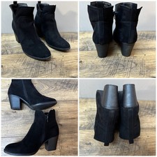 PAPAYA Wide Fit Black suede look  Ankle Boots - UK 5 EU 38