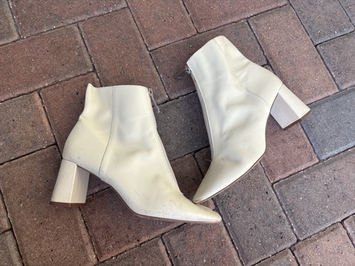 Zara cream leather - cream, zip