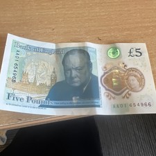 Aa01 five pound banknote - £5,