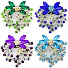 LARGE SILVER FLOWER PIN BROOCH