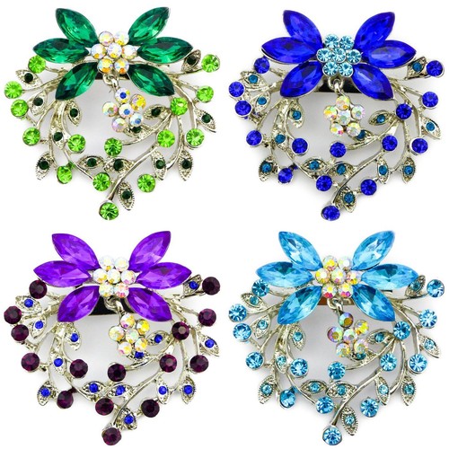 Large silver flower pin brooch - large,