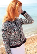 Knitting Pattern copy ladies designer Nordic  cardigan EXPERT  28" -50" 869J