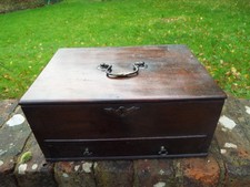 Antique mahogany jewellery/trinket box with draw and no key 