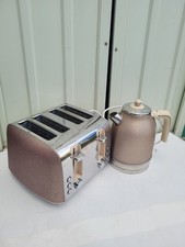 Sparkle Champagne 4 Slice Toaster & 1.7L Jug Kettle Stylish Breakfast Set 