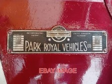 PHOTO  PARK ROYAL WORKSPLATE OF 1962 AEC RM ROUTEMASTER SUB FRAMES WITH PARK ROY