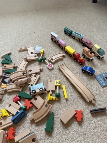 Wooden toy railway train set - wooden, railway/train