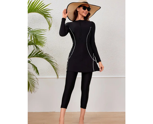 Half zip simple slimming long - half-zip,