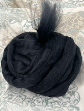 Black Wool Roving, Merino