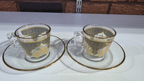 Turkish glass tea cups - glass, &