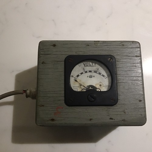 Vintage wooden box volt meter - vintage,