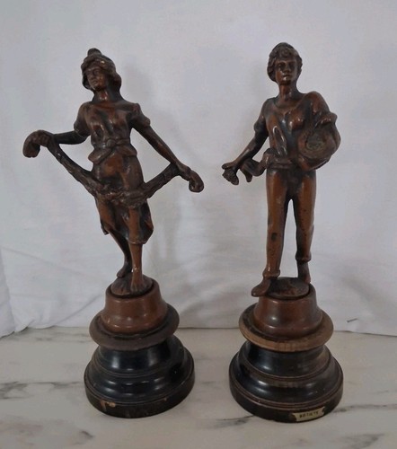 Art nouveau pair bronze - art,