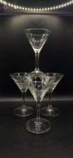 Vintage Set Of 4 French Martini Cocktail Glasses Retro Xmas Drinks