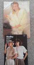 Lot of 2 Vintage Knitting Patterns Robin Mysterie Glacé & Studley Chunky Jumpers