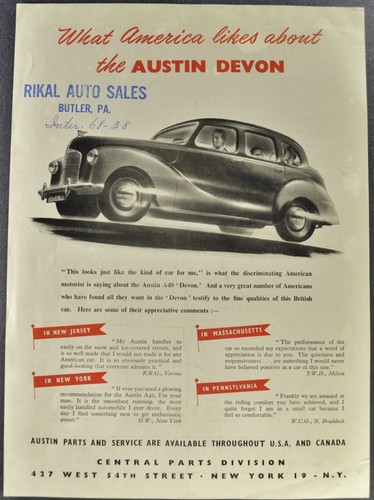1949 1950 austin - austin, a40
