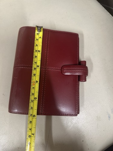 Dark red leather filofax - dark,