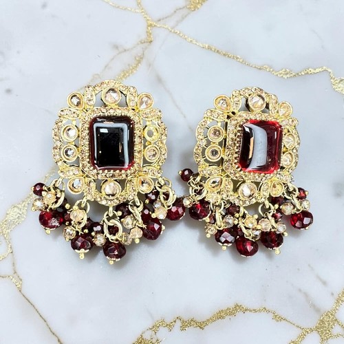 Antique crystal stud earrings - crystal,