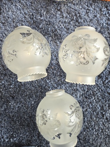 Vintage glass etched lamp - 3,