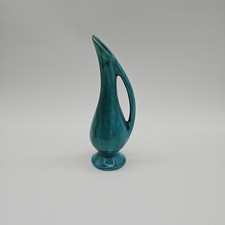 Anglia Pottery Turquoise Green Drip Glaze Bud Vase Vintage