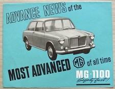 MG 1100 Car Pre Launch Sales Brochure Aug 1962 #H&E 62160