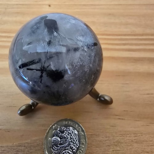 Black tourmaline quartz - black, in