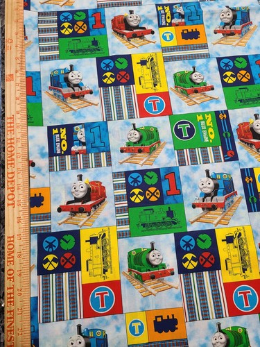 Thomas the tank cotton fabric - thomas,