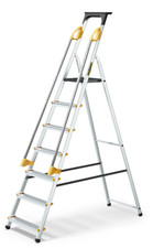 Drabest 7 Step Aluminium Ladder with Handrails 150kg Max Reach 3.4m Safe DIY